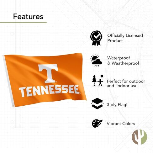 Desert Cactus University of Tennessee Flag Double Sided UT Knoxville Volunteers Vols Banners 100% Polyester Indoor Outdoor 3x5 feet Flags (Double Sided - Flag 2) in Kuwait