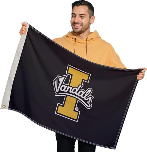 Idaho Vandals College Sports Printed Flag - NCAA Licensed - Nylon - School Banner (Black, Yellow) (3' x 5') in Kuwait