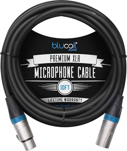 Blucoil Audio 10-FT Balanced XLR Cable with 24 AWG Copper Wire and PVC Jacket - 3-Pin Male to Female Microphone Cord for Audio Interfaces, Mixers, Preamps, and Recorders in Saudi Arabia