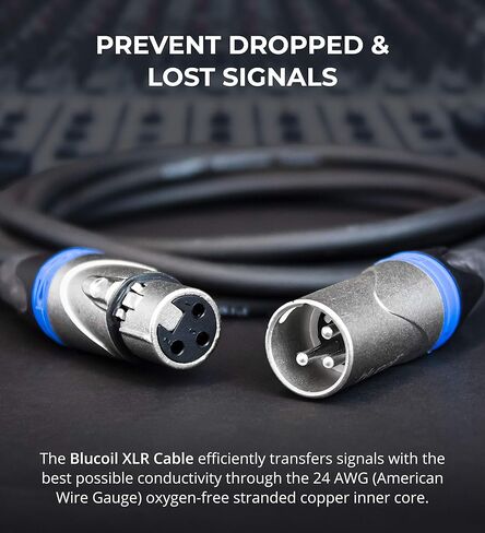 Blucoil Audio 10-FT Balanced XLR Cable with 24 AWG Copper Wire and PVC Jacket - 3-Pin Male to Female Microphone Cord for Audio Interfaces, Mixers, Preamps, and Recorders in Saudi Arabia