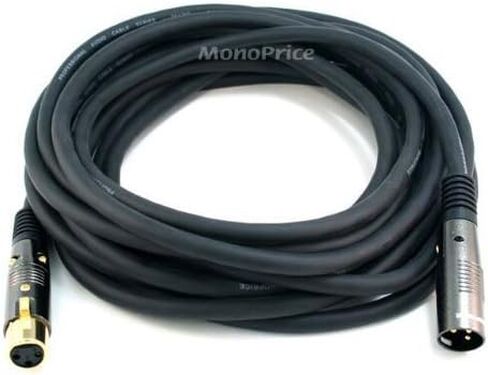 كابل Monoprice 104754 بطول 25 قدمًا XLR ذكر إلى XLR أنثى 16AWG (عبوتان) in Kuwait