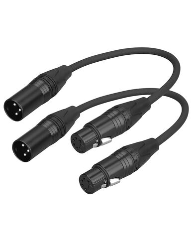 كابل محول DMX بطول 1 قدم - 3 دبابيس ذكر إلى 5 دبابيس أنثى XLR، ذكر إلى أنثى موصل XLR إلى DMX لإضاءة المسرح والصوت (30 سم) in Kuwait