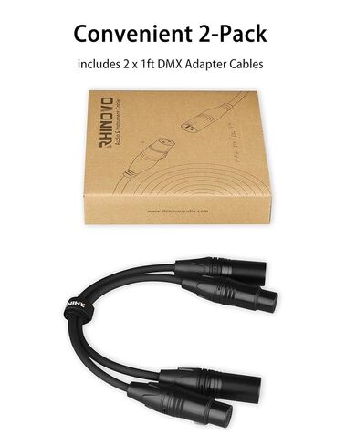 كابل محول DMX بطول 1 قدم - 3 دبابيس ذكر إلى 5 دبابيس أنثى XLR، ذكر إلى أنثى موصل XLR إلى DMX لإضاءة المسرح والصوت (30 سم) in Kuwait