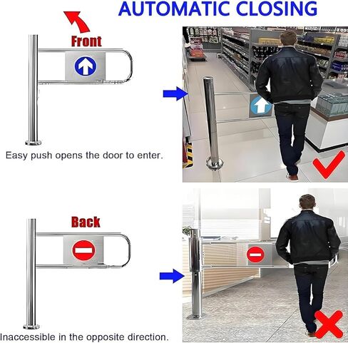 Heavy-Duty Spring-Loaded Swing Automatic Closing Door for Supermarket Warehouses and Shops, 150x100cm in Kuwait