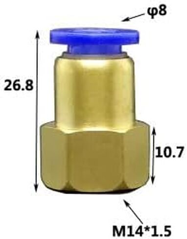 1 قطعة قياس الضغط وصلة أنابيب الهواء 6 8 10 12 مللي متر خرطوم أنبوب M14x1.5 M20x1.5 أنثى الموضوع النحاس هوائي موصل سريع مشترك (8mm-M14x1.5) تركيبات سباكة in Kuwait