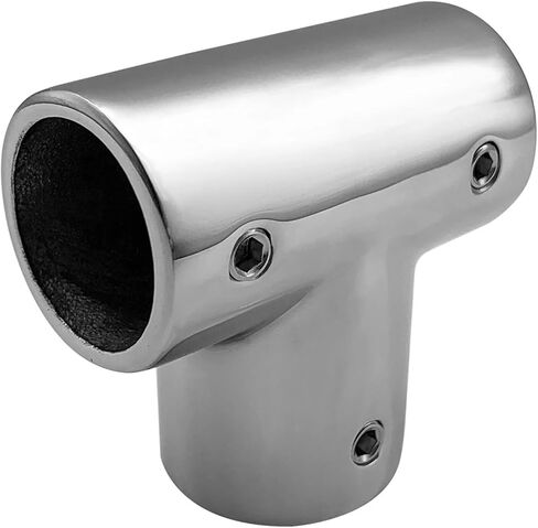 تركيبات السفن تركيب السكك الحديدية 3-Way Tee Fitting Tube Pipe Connector 316 الفولاذ المقاوم للصدأ لقارب اليخوت في الهواء الطلق Bimini Top Tube Fastener الأجهزة البحرية (22 مم - 2 قطعة) تجهيزات السباكة in Kuwait