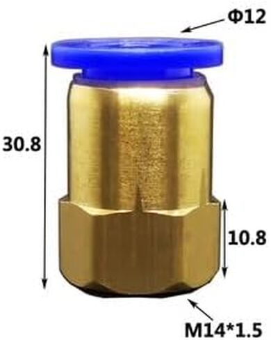 1 قطعة قياس الضغط وصلة أنابيب الهواء 6 8 10 12 مللي متر خرطوم أنبوب M14x1.5 M20x1.5 أنثى الموضوع النحاس هوائي موصل سريع مشترك (12mm-M14x1.5) تركيبات سباكة in Kuwait