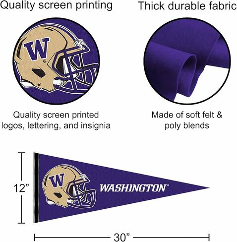 Washington UW Huskies Football Helmet Pennant Flag in Kuwait