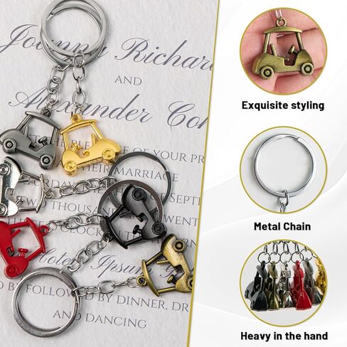 6 PCS Golf Cart Keychain, Zinc Alloy Golf-Cart Key chains, Golf Keychains for Men Golf-Themed Souvenirs for Players in Kuwait