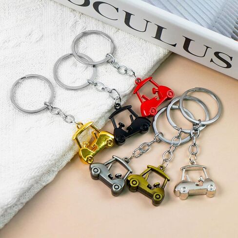 6 PCS Golf Cart Keychain, Zinc Alloy Golf-Cart Key chains, Golf Keychains for Men Golf-Themed Souvenirs for Players in Kuwait