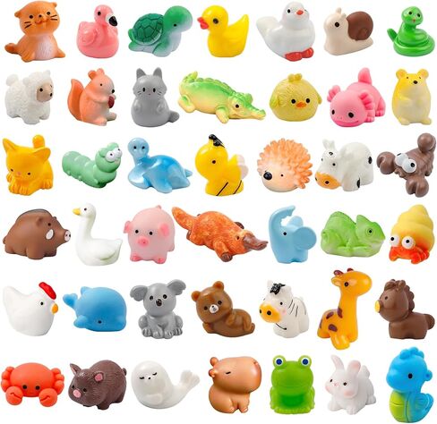 42 Pcs Mini Resin Animals 42 Styles Resin Animals Figurines Bulk for Fairy Garden Miniature Dollhouse Accessories Hide Crafts Decor in Saudi Arabia