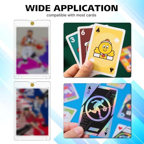 80 Pcs 130 Pt Acrylic Magnetic Card Holders, 2.5" x 3.5" One Touch Card Holder, Quick Access Design, Hard and Durable Magnetic Case, for Cards Collect, Storage and Display(80 pcs) in Saudi Arabia