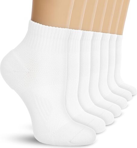 DHSO 7 أزواج من الجوارب الضاغطة للكاحل للنساء للجري مع دعم للقوس ((7 أبيض، كبير جدًا) in Kuwait