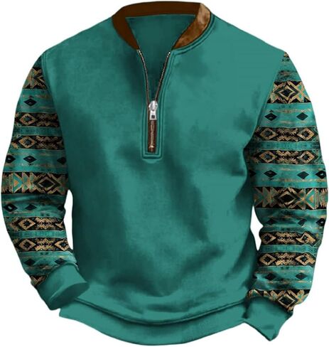 WANZZXCSL بلوزات رجالية Crewneck 1/4 الرمز البريدي عادية كم طويل البلوز قمصان خمر فضفاض مريح الربيع بلوزات in Kuwait
