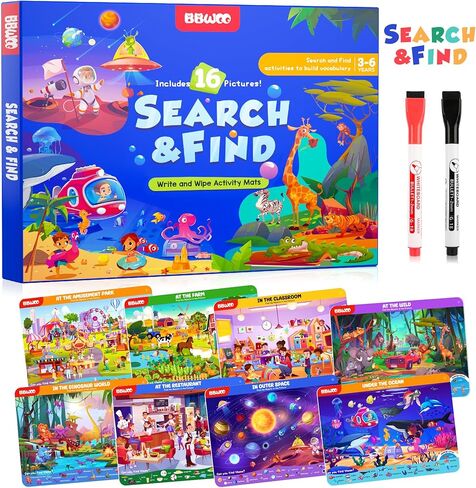 Preschool Learning Activities Search and Find Books, Travel Game for Road Trip Car Airplane, Busy Book Activity Books Birthday Gifts for Kids Ages 3-8 in Saudi Arabia