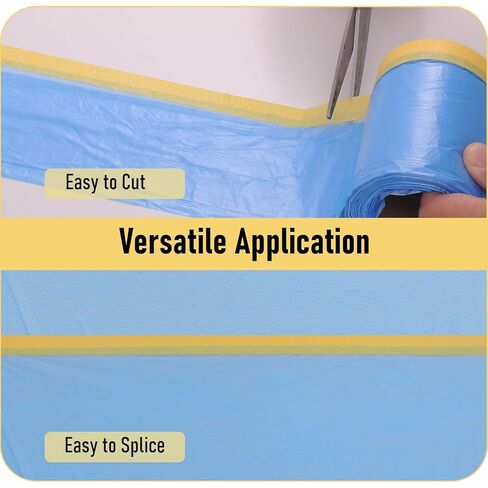 10 لفات من أفلام الإخفاء المسجلة مسبقًا، 55 سم × 20 مترًا من البلاستيك الثابت HDPE الأزرق لطلاء السيارات وديكور المنزل والمشروعات الفنية، بدون بقايا in Kuwait