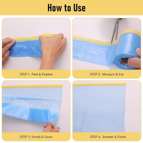 10 لفات من أفلام الإخفاء المسجلة مسبقًا، 55 سم × 20 مترًا من البلاستيك الثابت HDPE الأزرق لطلاء السيارات وديكور المنزل والمشروعات الفنية، بدون بقايا in Kuwait