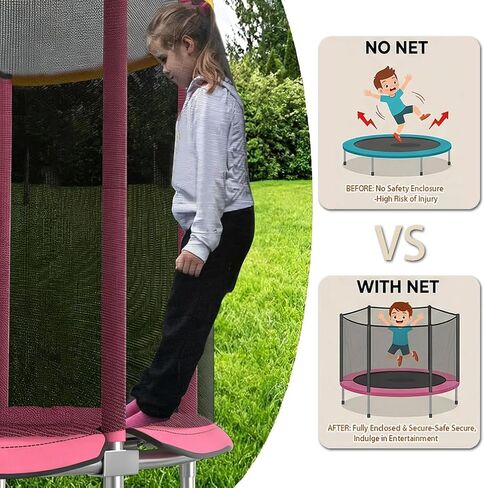 Trampoline Net, Kids Trampoline Replacement Net (Net Only), Garden Trampoline Accessories Safety Protective Enclosure in Kuwait
