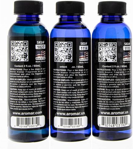 زيت عطر أرومار الفاخر، زجاجة 2 أونصة، 3 عبوات رائحة عطرية تدوم طويلاً، علاج عطري منعش ومنشط لغرفة المعيشة وغرفة النوم والمطبخ 2 أونصة in Kuwait