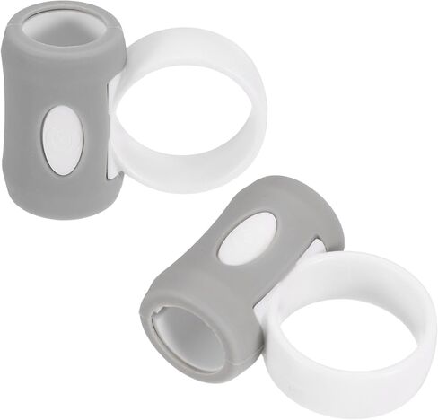 MECCANIXITY 2 Pcs Drum Stick Control Clips, Silicone Control Clip Finger Ring Drum Sticks Drumming Accessories for Drummer Beginners Practice Fits 5A Drumsticks, Gray-White in Saudi Arabia
