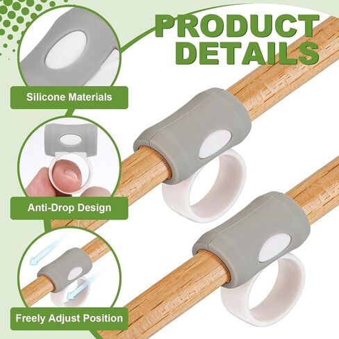 MECCANIXITY 2 Pcs Drum Stick Control Clips, Silicone Control Clip Finger Ring Drum Sticks Drumming Accessories for Drummer Beginners Practice Fits 5A Drumsticks, Gray-White in Saudi Arabia