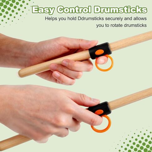 MECCANIXITY 2 Pcs Drum Stick Control Clips, Silicone Control Clip Finger Ring Drum Sticks Drumming Accessories for Drummer Beginners Practice Fits 5A Drumsticks, Gray-White in Saudi Arabia