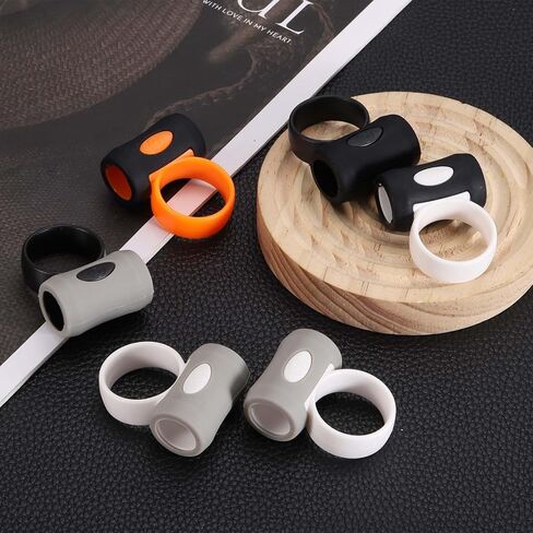 MECCANIXITY 2 Pcs Drum Stick Control Clips, Silicone Control Clip Finger Ring Drum Sticks Drumming Accessories for Drummer Beginners Practice Fits 5A Drumsticks, Gray-White in Saudi Arabia