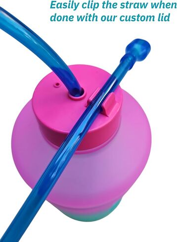 Hands-Free Water Bottle with 47" Long Straw - 2.2L BPA-Free Water Jug for Pregnant, Breastfeeding & Postpartum. in Kuwait