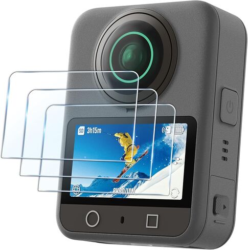 طبقة حماية للشاشة من الزجاج المقسى من FitSTILL فقط لكاميرا DJI OSMO Action 3 وواقي شاشة أمامي وخلفي لعدسة الفيلم + غطاء حماية للعدسة لملحقات كاميرا DJI OSMO Action3 in Kuwait