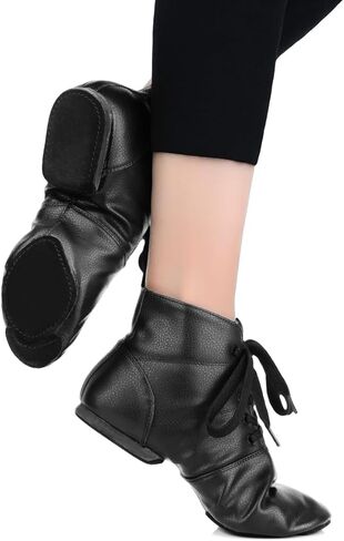 Keemi Jazz Dance Boots Lace Up Split Sole Jazz Dance Shoes for Women Girls Adult in Kuwait