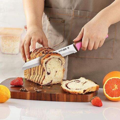 Knife Set, Vituer 7PCS Stainless Steel Kitchen Knife Block Set, Dishwasher Safe (Stylish Animal Characters) in Kuwait
