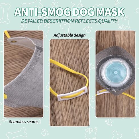 3pcs Adjustable Dog Gas Mask, New Creative Dog Face Muzzles Breathable Reusable Anti Smog Effectively Filter Air Pollution (Small) in Saudi Arabia