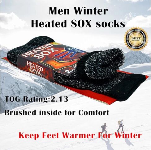 Diamond Star Thermal Heated Socks for Men & Women, Thick Insulated Winter Socks for Cold Weather and Outdoor Warmth in Saudi Arabia