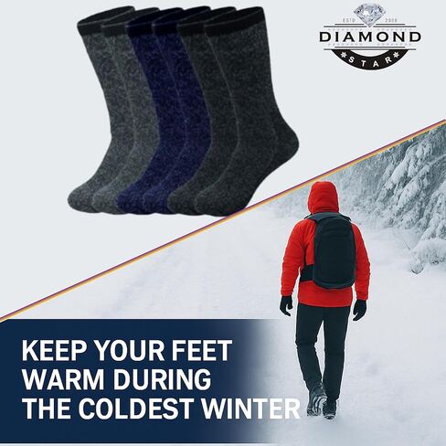 Diamond Star Thermal Heated Socks for Men & Women, Thick Insulated Winter Socks for Cold Weather and Outdoor Warmth in Saudi Arabia