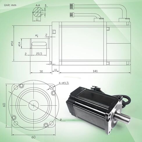 RATTMMOTOR YPMC-400W 110V Servo Motor Kit with Servo Motor Driver CNC Controller Kit for CNC Engraver Milling Machine/Robot (With Brake) in Kuwait