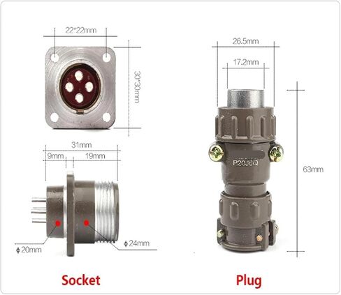 P20 series connector 2.3.4.5.7 pin 20mm socket P20K2Q female male(P20K11Q 7Pin) in Saudi Arabia