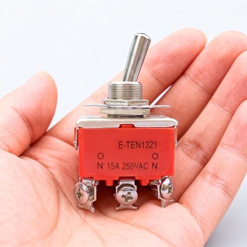 3 قطع 6-Pin 3-Position مفتاح تبديل شديد التحمل DPDT 15A 250V AC ON-Off-ON Switch للتحكم في المحركات والدوائر الكهربائية in Kuwait