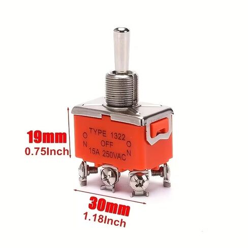 3 قطع 6-Pin 3-Position مفتاح تبديل شديد التحمل DPDT 15A 250V AC ON-Off-ON Switch للتحكم في المحركات والدوائر الكهربائية in Kuwait