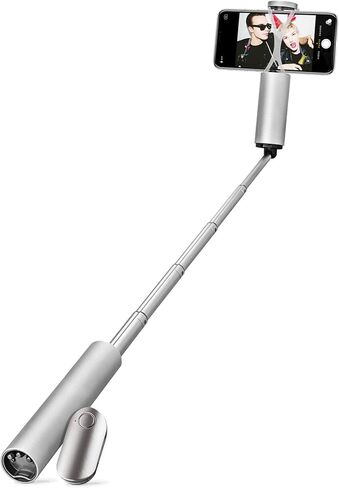 CLIALROS Aluminum Selfie Stick with Bluetooth Remote Control, Rose Gold in Saudi Arabia