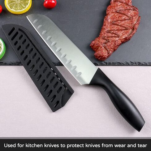8 Pcs Universal Knife Guards Set,Knife Covers Or Sleeves,Knife Cover,Kitchen Knife Sheath,Kitchen Knife Sheath For Paring Utility Santoku Nakiri Cleaver Bread Carving Chef Knifes Black in Kuwait