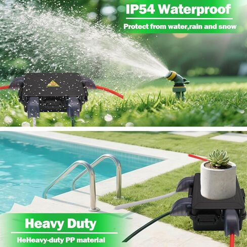 Small Outdoor Electrical Box (inner7.3 * 5.1 * 1.6) with Clear Waterproof Shield,Waterproof Extension Cord Cover,Weatherproof Connection Box with 4 Cable Entry for Plug,Connector (1PCS,Black) in Kuwait