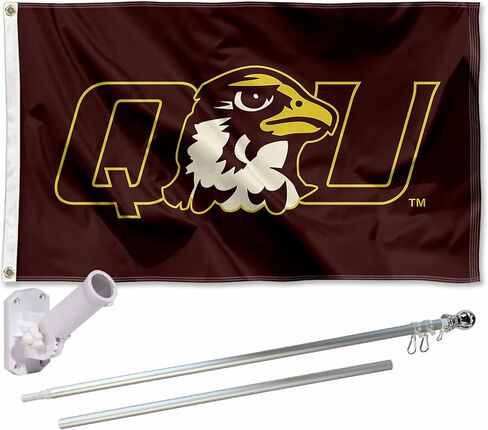 Quincy Hawks Flag with Pole and Bracket Holder University Set in Kuwait