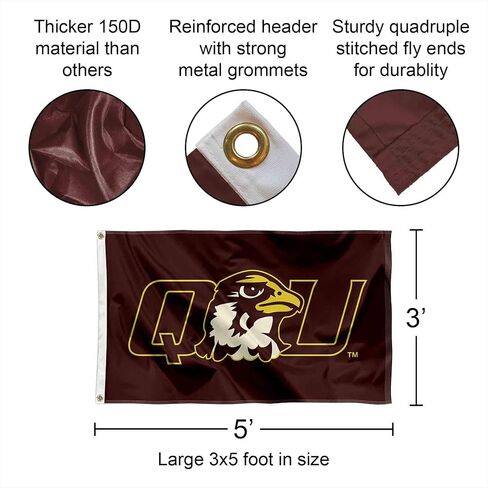 Quincy Hawks Flag with Pole and Bracket Holder University Set in Kuwait