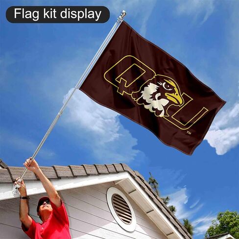 Quincy Hawks Flag with Pole and Bracket Holder University Set in Kuwait