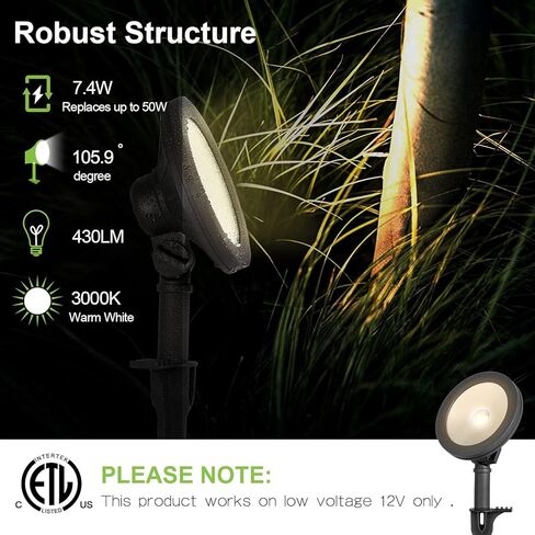 hykolity الجهد المنخفض LED المناظر الطبيعية الجدار غسل الضوء، 7.4W 430LM 12V-15V السلكية أضواء LED في الهواء الطلق، 50 واط أضواء المناظر الطبيعية يعادل لبناء شجرة، الألومنيوم المصبوب، 4 حزمة in Kuwait