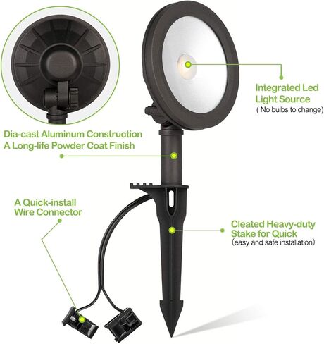 hykolity الجهد المنخفض LED المناظر الطبيعية الجدار غسل الضوء، 7.4W 430LM 12V-15V السلكية أضواء LED في الهواء الطلق، 50 واط أضواء المناظر الطبيعية يعادل لبناء شجرة، الألومنيوم المصبوب، 4 حزمة in Kuwait