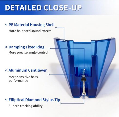 Replacement Stylus for Ortofon 2m Blue with Elliptical Diamond tip,Universally Compatible with Ortofon 2M PnP MkII Turntable Cartridge with Stylus Guard Cover in Kuwait
