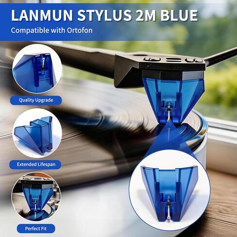 Replacement Stylus for Ortofon 2m Blue with Elliptical Diamond tip,Universally Compatible with Ortofon 2M PnP MkII Turntable Cartridge with Stylus Guard Cover in Kuwait