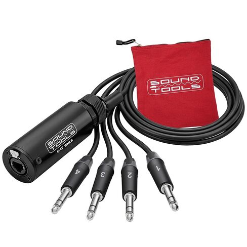 SoundTools CAT Tails TRS - محول 4 قنوات ذكر 1/4 بوصة إلى RJ45 - صوت تناظري عبر CAT5e/6/7 - موصلات نيوتريك - كابل درجة موغامي AES3 - غطاء ألومنيوم متين للمسرح والاستوديو والصوت الحي in Kuwait
