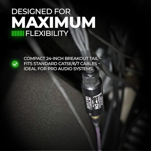 SoundTools CAT Tails TRS - محول 4 قنوات ذكر 1/4 بوصة إلى RJ45 - صوت تناظري عبر CAT5e/6/7 - موصلات نيوتريك - كابل درجة موغامي AES3 - غطاء ألومنيوم متين للمسرح والاستوديو والصوت الحي in Kuwait
